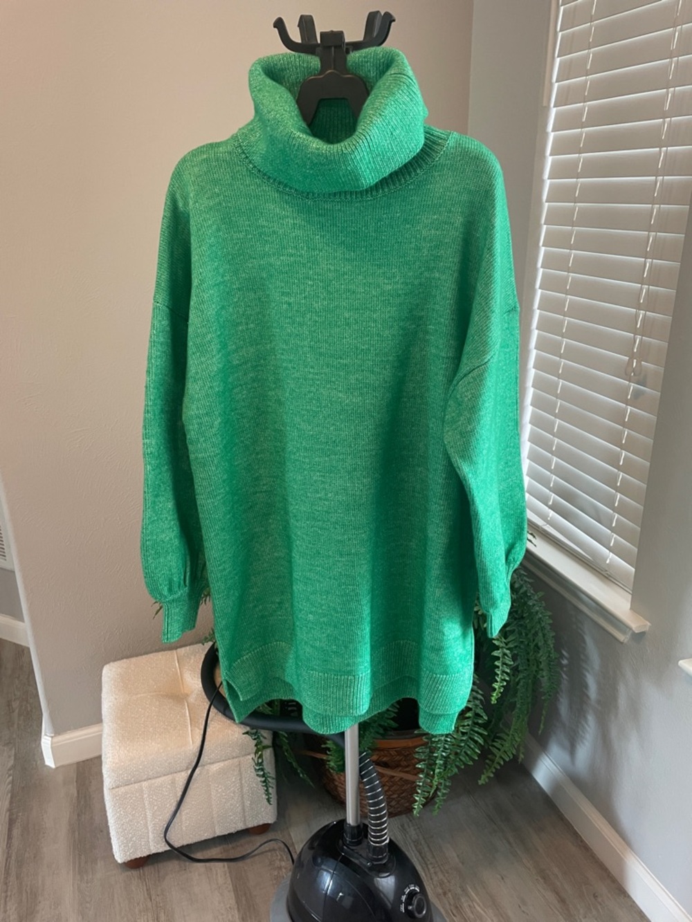 Show Me Your MuMu Bright Green Oversized Turtleneck Sweater Dress
